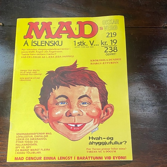 Mad Comic Rare Other - MAD Magazine in Icelandic with Yellow Cover September 1987 Number3